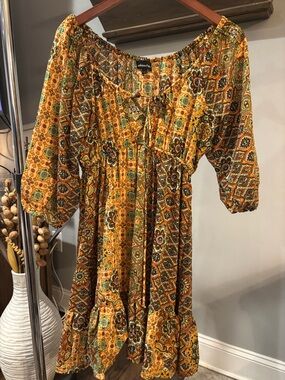 Fashion Fuse Boho Paisley Mini Dress - women’s Size Large